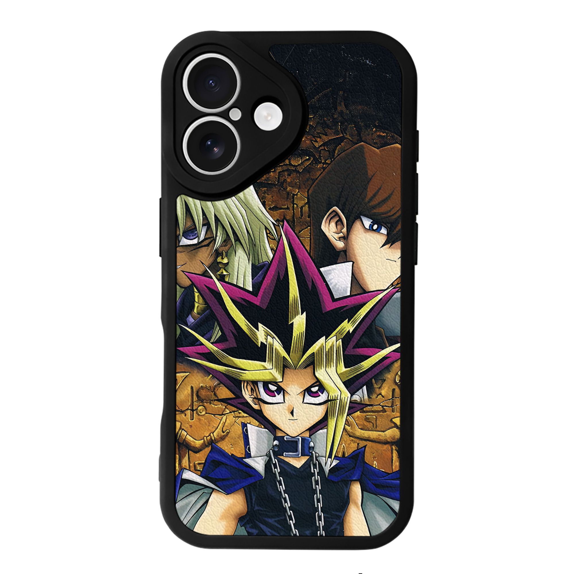 （画像用） 遊☆戯☆王 Yu-Gi-Oh! 【iPhone 16シリーズ対応】シリコンスマホケース（レザー調） 材質：シリコン